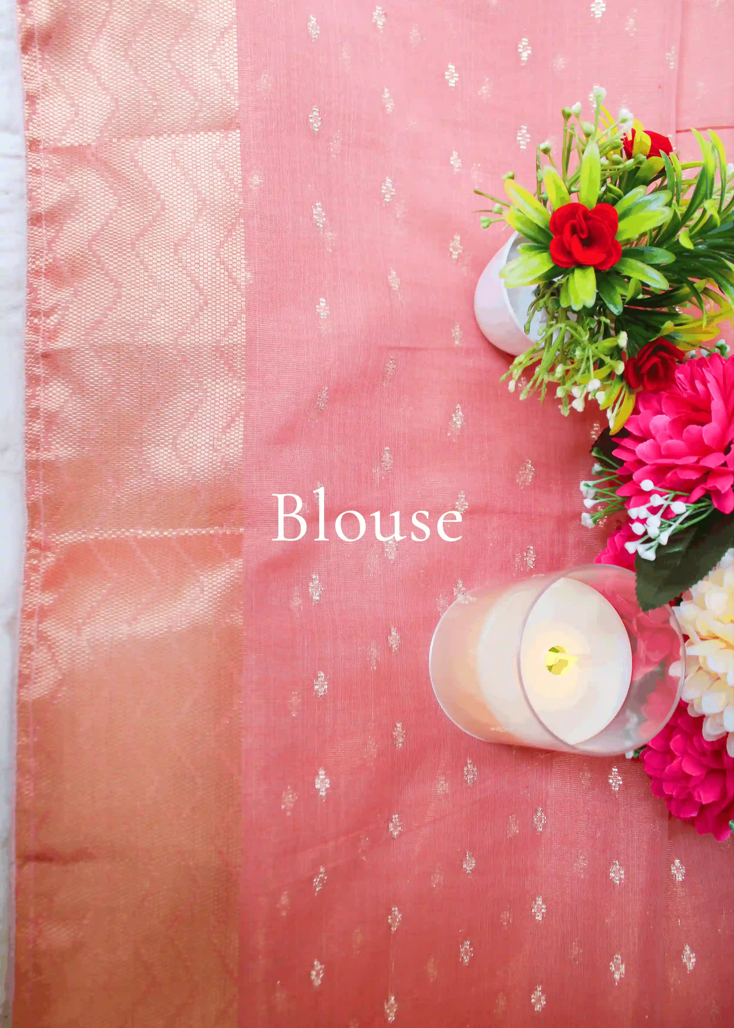 Pink Tissue Zari Saree