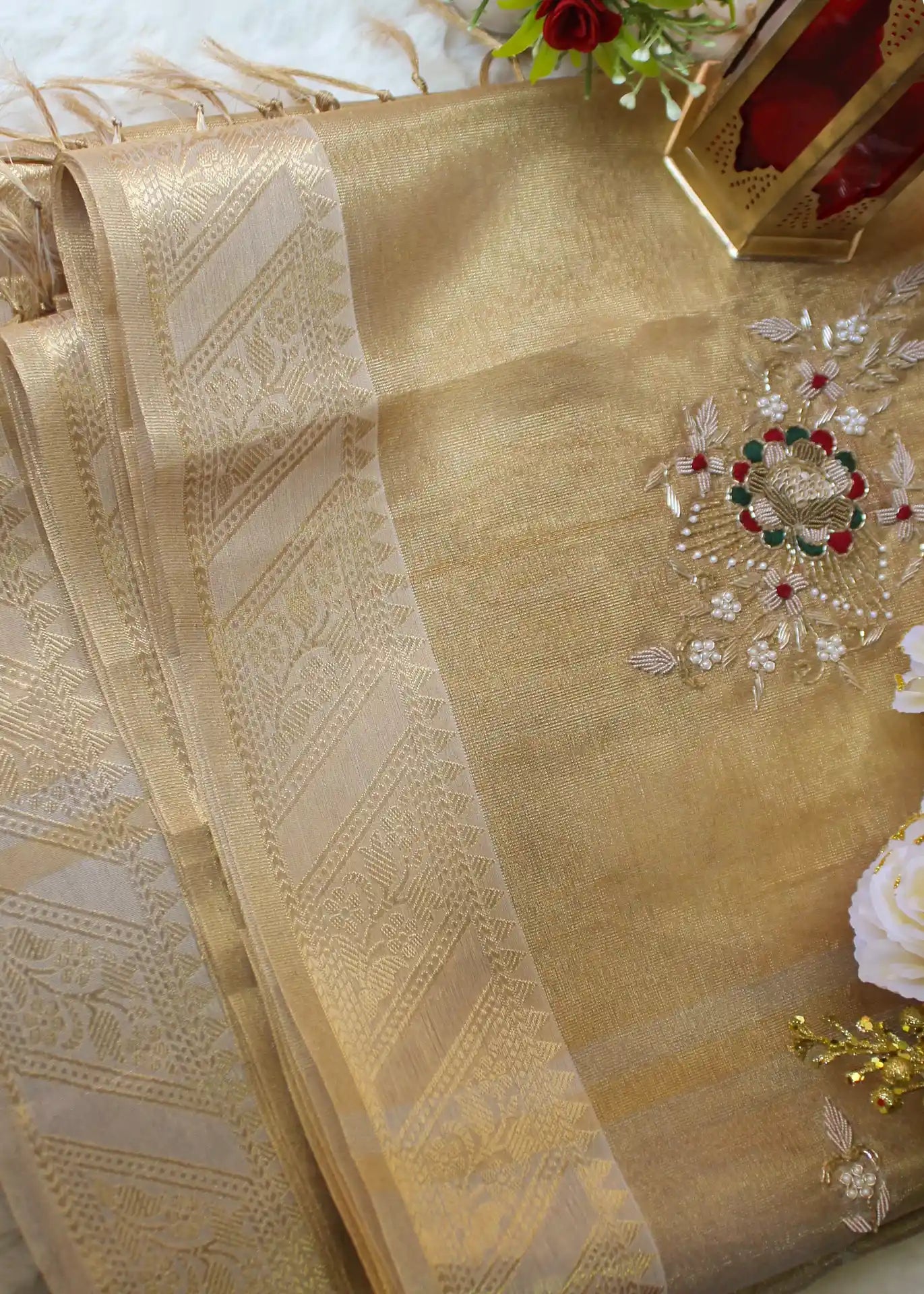 Golden Tissue Zari Saree